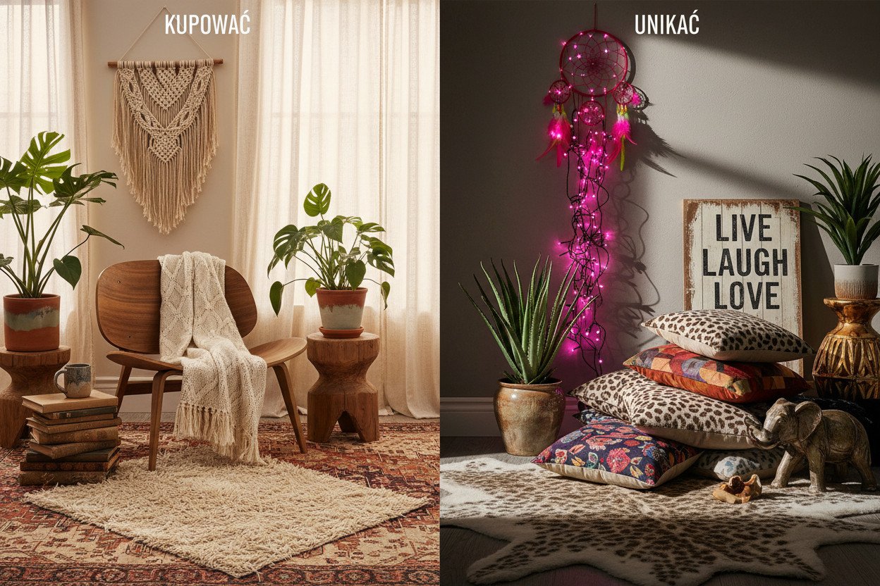 Boho dekoracje — co kupować, a czego unikać